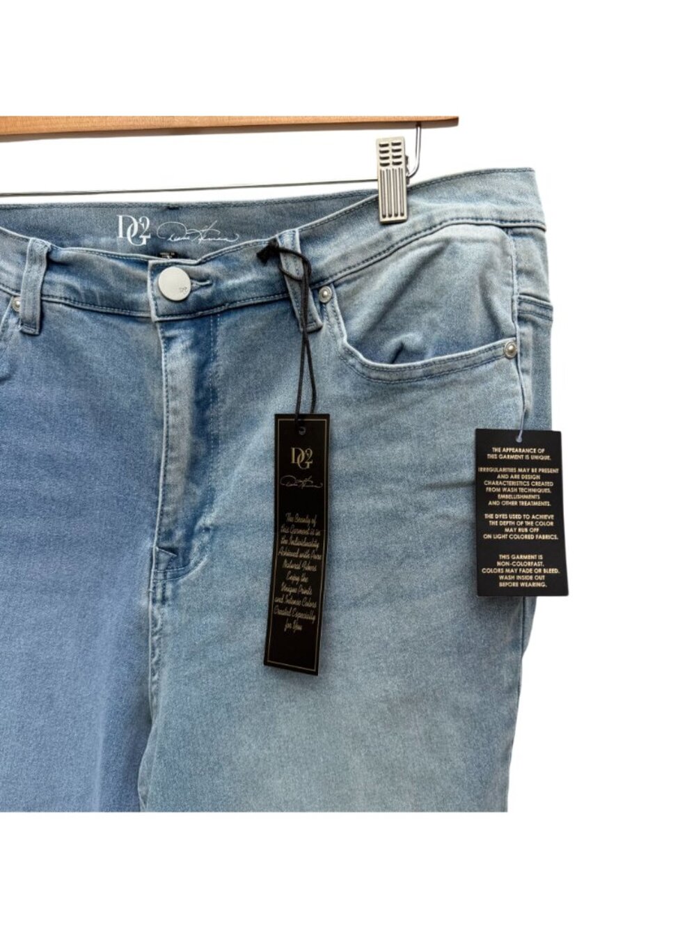 DG2 Dip-Dye Ombre Denim Jeans 16W Womens High Rise Blue Gradient Cotton Casual - Picture 3 of 8